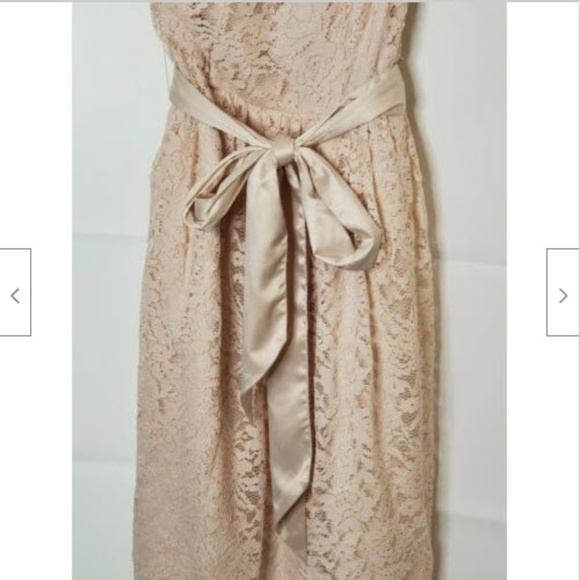 NWT Tevolio Dress 4 Beige Cold Shoulder Lined Lace - Picture 5 of 5